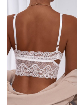 Top lace blanc