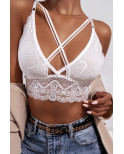 Top lace blanc