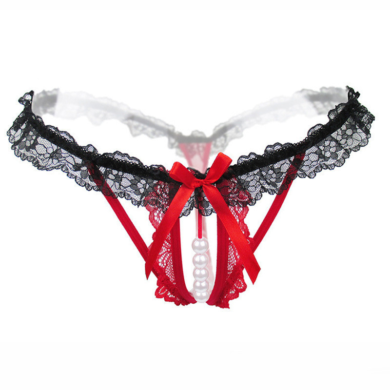 String volant perle rouge et noir