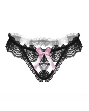 String volant noir et rose pale perle