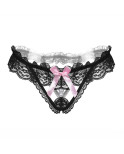 String volant noir et rose pale perle