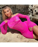 Robe courte sexy - rose es413