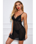 Nuisette 31468 noire en dentelle transparente