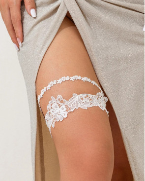 Jarretieres dentelle blanc
