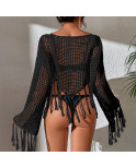 Haut manche longue crochet noir