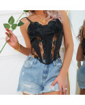 Bustier rose noir