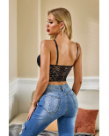 Bralette noire en dentelle a v profond