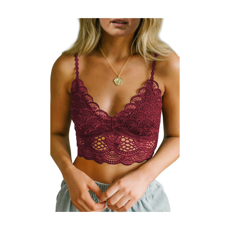 Bralette en dentelle bordeaux sunrise to sunset