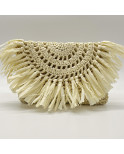 Sac pochette raphia