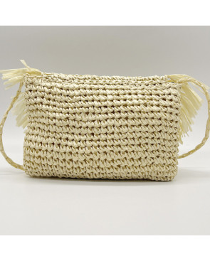 Sac pochette raphia