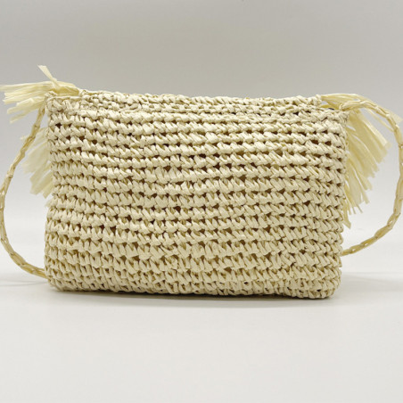 Sac pochette raphia