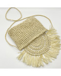 Sac pochette raphia