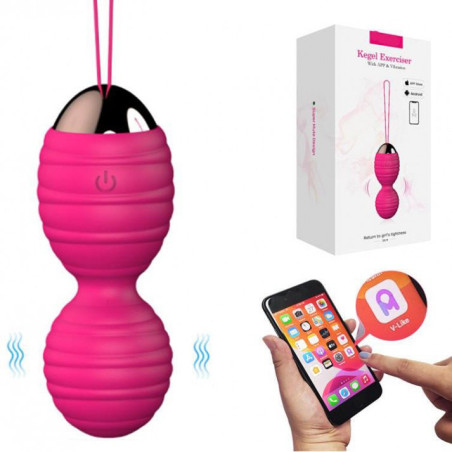Boules Geisha Vibro X avec smartphone